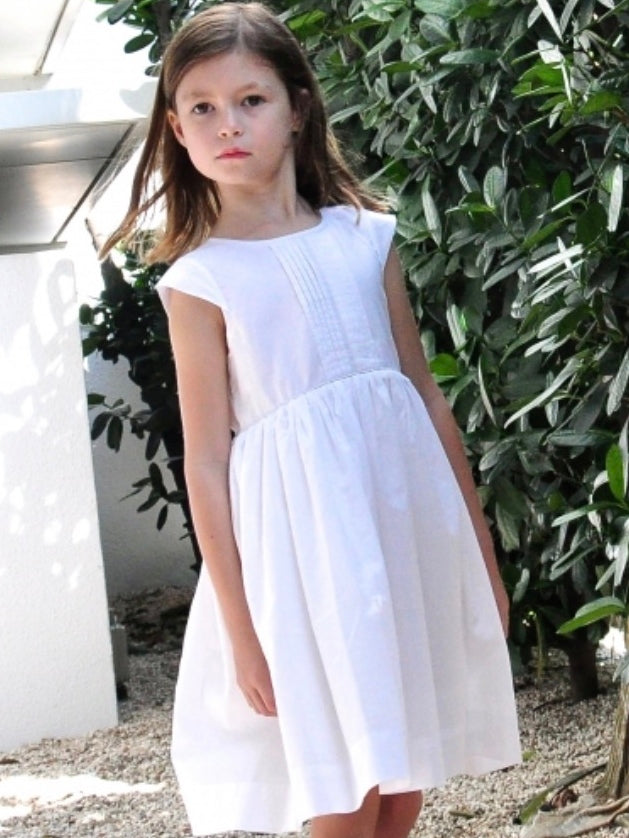 Front Pleated Cotton White - Out Of Stock! - vsolochildren