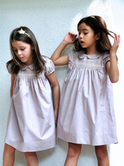 Pastel Pink Smock Cotton Dress - vsolochildren