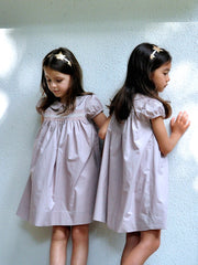 Pastel Pink Smock Cotton Dress - vsolochildren