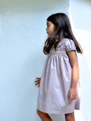 Pastel Pink Smock Cotton Dress - vsolochildren