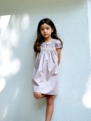 Pastel Pink Smock Cotton Dress - vsolochildren